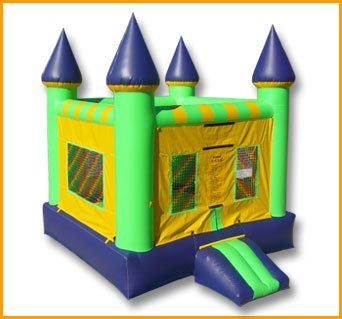 Green and Blue Castle Bouncer J051