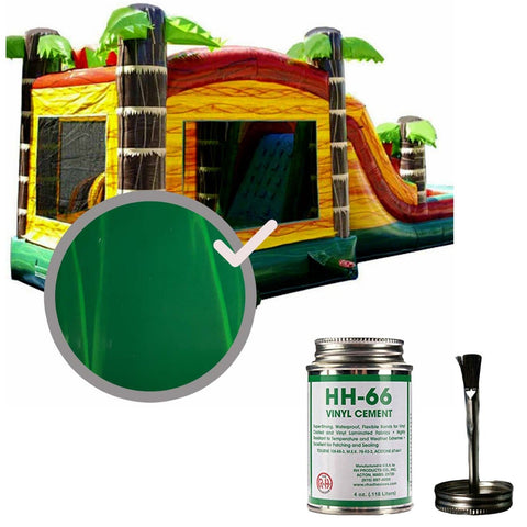 Moose Supply Inflatable Bounce House Vinyl Repair Kit, Green Marble with 4 oz. HH66 Glue