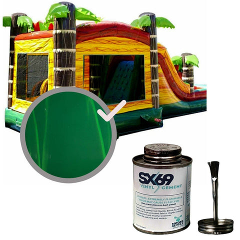 Moose Supply Inflatable Bounce House Vinyl Repair Kit, Green Marble with 4 oz. SX69 Glue