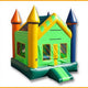 15'H Green Multicolor Castle Moon Jump by Ultimate Jumpers