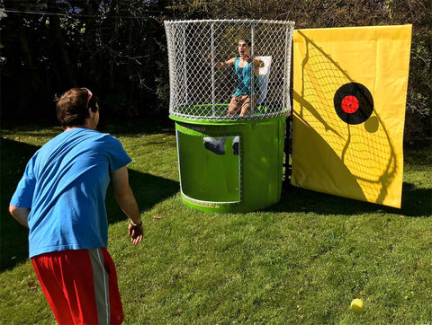 Sale on Green Portable Dunking Booth with New Wingless Design Dunk Tank