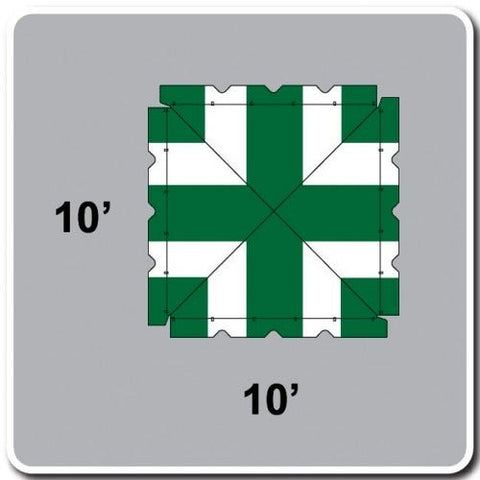 10' x 10' West Coast Frame Party Tent Top - Green and White