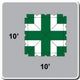 10' x 10' West Coast Frame Party Tent Top - Green and White