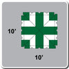 Image of 10' x 10' West Coast Frame Party Tent Top - Green and White