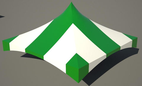 20' x 20' High Peak Frame Top Only - Striped Green and White