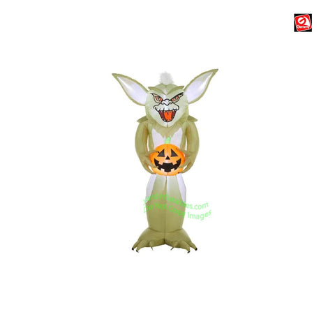 6' Gemmy Airblown Mixed Media Inflatable Warner Brothers  Gremlin Holding Pumpkin