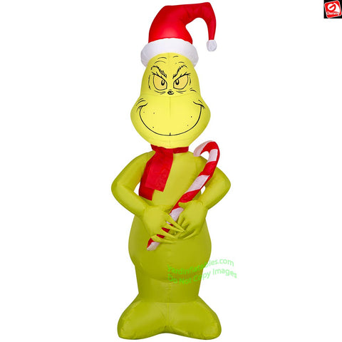 4' Gemmy Airblown Inflatable Christmas Dr. Seuss Grinch w/ Candy Cane