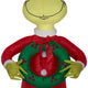 4' Gemmy Airblown Inflatable Grinch Dressed As Santa Holding A Christmas Wreath