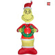 11.5' Gemmy Airblown Dr. Seuss Grinch w/ Micro LED Wreath