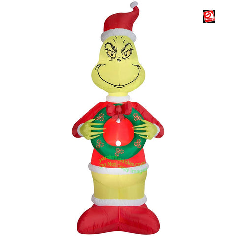 11.5' Gemmy Airblown Dr. Seuss Grinch w/ Micro LED Wreath