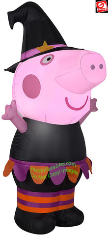 3.5' Gemmy Airblown Halloween Peppa the Pig as Witch