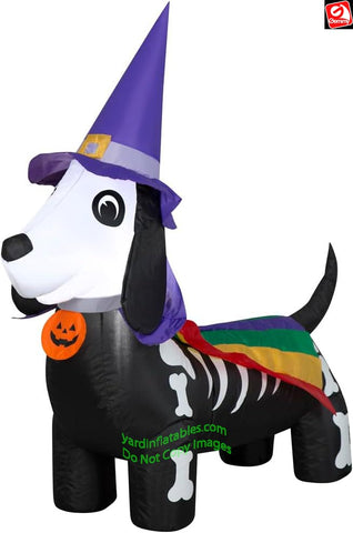 4' Gemmy Airblown Inflatable Halloween Rainbow Doxen w/ Witch Hat