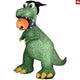 9' Gemmy Airblown Inflatable Animated Halloween T-Rex w/ Witch Hat and Pumpkin