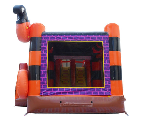 Halloween Pumpkin, Double Water Slide Bounce House with Blower