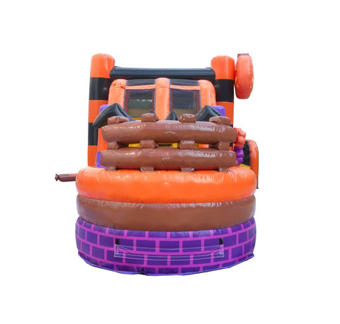 Halloween Pumpkin, Double Water Slide Bounce House with Blower