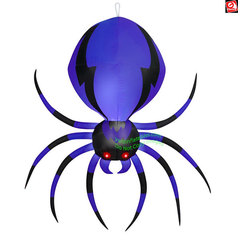 6' Gemmy Airblown Inflatable Halloween Hanging Black and Purple Spider