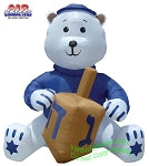 11' Air Blown Inflatable Hanukkah Bear w/ Dreidel