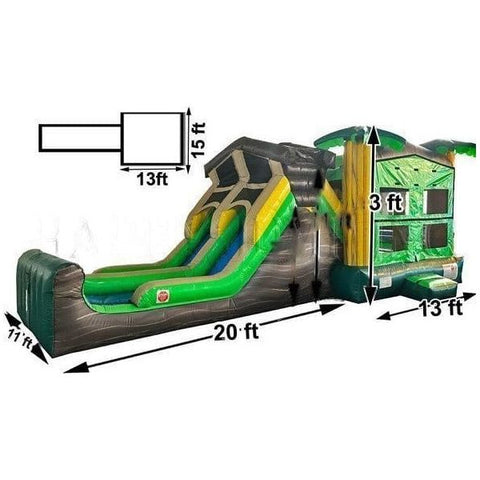 Happy Jump Inflatable Bouncers 13'H 5in1 Super Combo Double Lane Tropical by Happy Jump 781880277415 CO2182 13'H 5in1 Super Combo Double Lane Tropical by Happy Jump SKU# CO2182