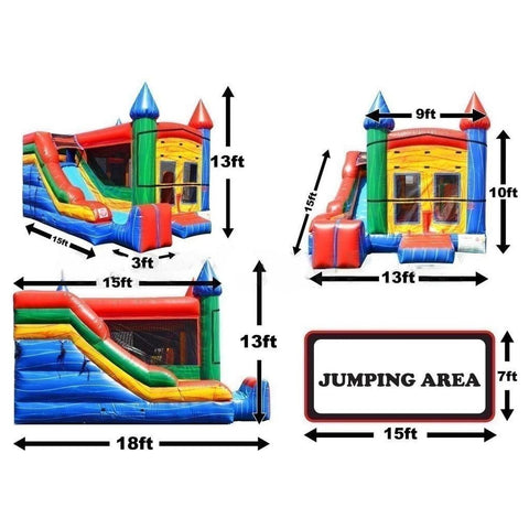 Happy Jump Inflatable Bouncers 13'H 5x Jump & Splash Castle by Happy Jump 13'H 5x Jump & Splash Castle PLUS (Pool + Stopper) Happy Jump CO2331