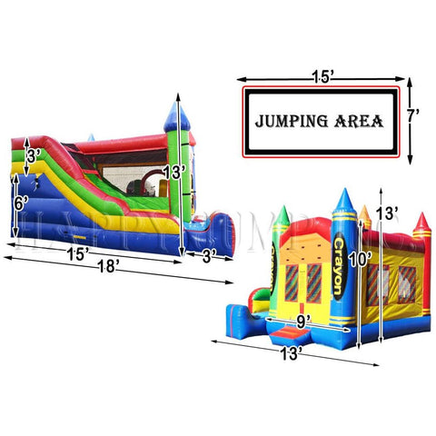 Happy Jump Inflatable Bouncers 13'H 5x Jump & Splash Crayon by Happy Jump 781880278696 CO2328 13'H 5x Jump & Splash Crayon by Happy Jump SKU# CO2328