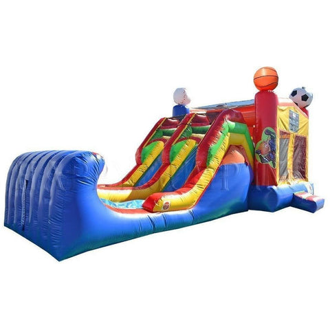 Happy Jump Inflatable Bouncers 14'H 5in1 Super Combo Double Lane Sports Theme by Happy Jump CO2183 13'H 5in1 Super Combo Double Lane Tropical by Happy Jump SKU# CO2182