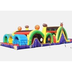 Happy Jump Inflatable Bouncers 15'H 3 Lane Mega Thrill Sports Theme by Happy Jump 13'H 3 Lane Mega Thrill by Happy Jump SKU# IG5250