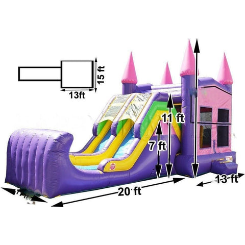 Happy Jump Inflatable Bouncers 15'H 5in1 Super Combo Double Lane Princess by Happy Jump 781880277446 CO2184 15'H 5in1 Super Combo Double Lane Princess by Happy Jump SKU# CO2184