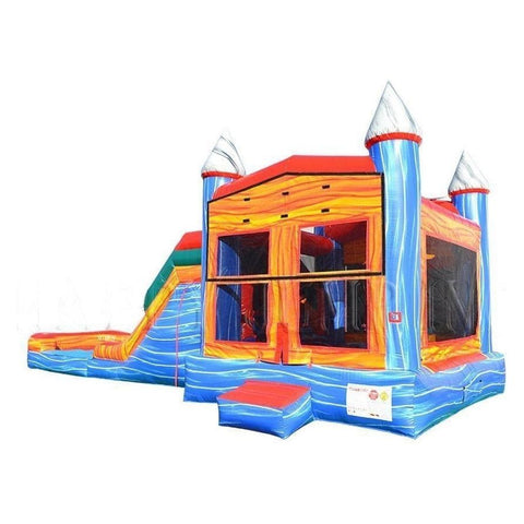 Happy Jump Inflatable Bouncers 15'H 5in1 Super Combo Double Lane with Pool (Marble) by Happy Jump 781880277484 CO2190-1M