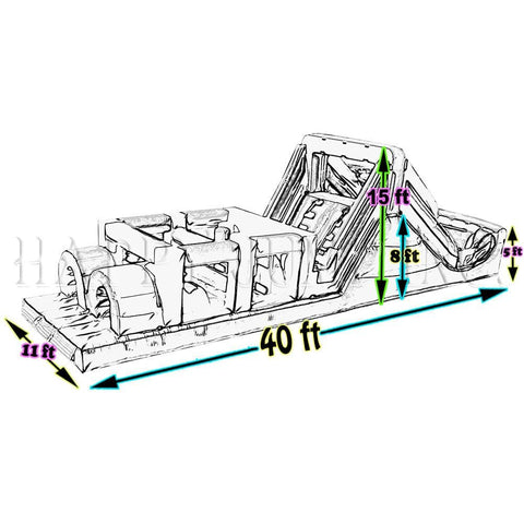 Happy Jump Inflatable Bouncers 15'H Backyard All Star Course by Happy Jump 781880248422 IG5105 15'H Backyard All Star Course by Happy Jump SKU# IG5105