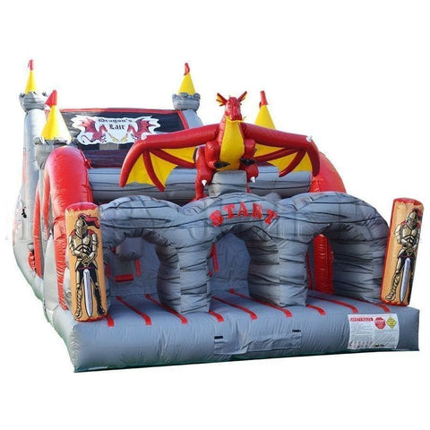Happy Jump Inflatable Bouncers 15'H Dragon's Lair 3 Lane Mega Thrill by Happy Jump 15'H 3 Lane Mega Thrill Sports Theme by Happy Jump SKU# IG5252
