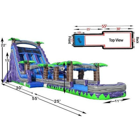 Happy Jump Inflatable Bouncers 22'H Double Bay Water Slide With Slip & Slide Pool by Happy Jump 781880260424 WS4153 22'H Double Bay Water Slide Slip Slide Pool Happy Jump SKU# WS4153