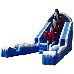 22'H Raging Rapids Penguin Wet & Dry Slide by Happy Jump