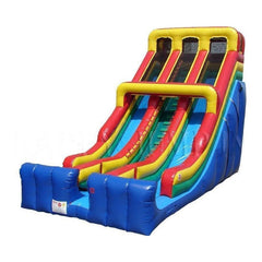 Happy Jump Inflatable Bouncers 24'H Double Lane Slide by Happy Jump 18'H Double Drop Wet & Dry - Primary by Happy Jump SKU# WS4122
