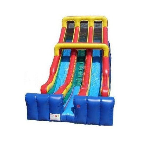 Happy Jump Inflatable Bouncers 24'H Double Lane Slide by Happy Jump 18'H Double Drop Wet & Dry - Primary by Happy Jump SKU# WS4122