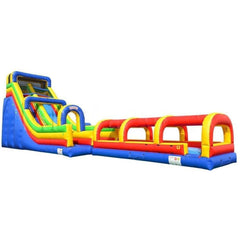 24'H Single Lane Slide w/ Slip and Slide by Happy Jump