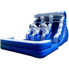 Happy Jump Inflatable Bouncers Oceana (15' Double Lane) by Happy Jump WS4180 18'H Double Drop Wave w/ Slip & Slide by Happy Jump SKU# WS4171
