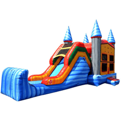 Happy Jump Residential Bouncers 30'L 14'H 5 in 1 Super Combo Castle Marble by Happy Jump CO2151-1M 30"L 14"H 5 in 1 Super Combo Castle Marble by Happy Jump SKU# CO2151-1M