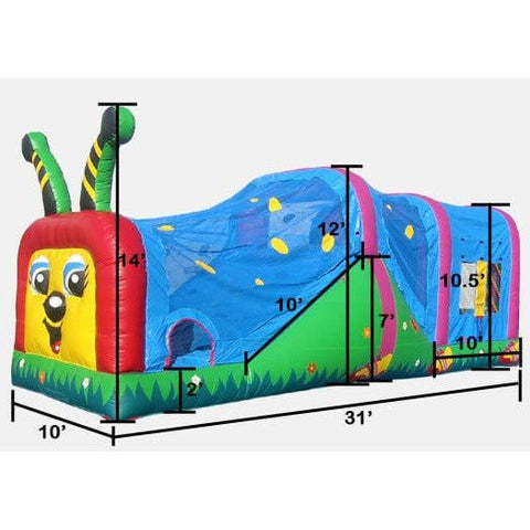 Happy Jump Water Parks & Slides 14'H Happy Caterpillar by Happy Jump 12'H Happy Slide and Jump by Happy Jump SKU#CO2161