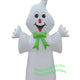 7 1/2' Air Blown Inflatable Happy Friendly Ghost w/ Green Bow Tie