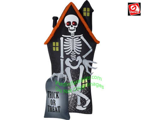 8' Gemmy Airblown Inflatable Projection Points Of Light Skeleton Haunted House