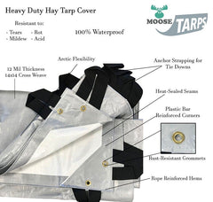25' x 33' Silver Heavy Duty Waterproof Hay Tarp Cover