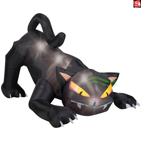 6' Gemmy Airblown Inflatable Animated Halloween Black Cat Turning Head