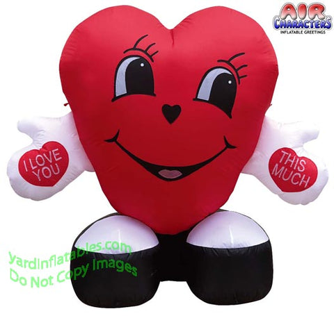 5' Air Blown Inflatable Valentine's Day "Love You This Much" Heart