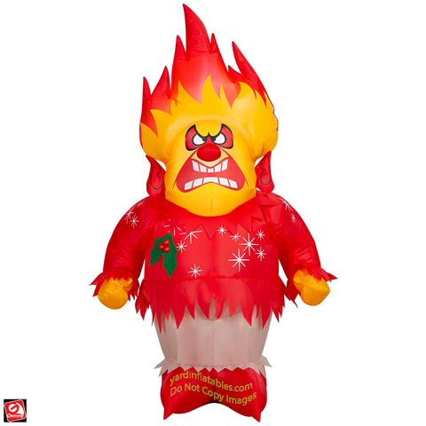 3.5' Gemmy Airblown Inflatable Christmas Heat Miser w/ Holly