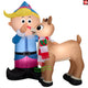 4' Gemmy Airblown Inflatable Christmas Hermey and Rudolph the Red Nose Reindeer Scene