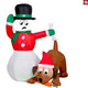 4' Gemmy Airblown Inflatable Snowman w/ Dog Holiday Hijinks