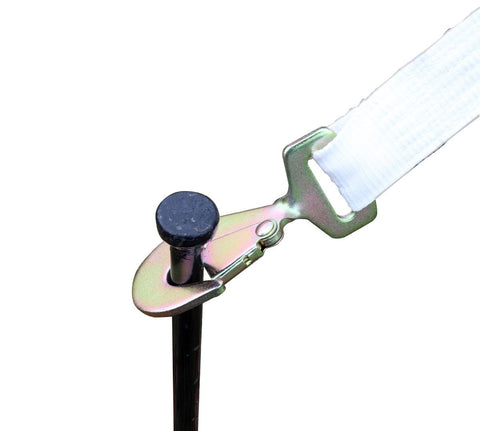 2" x 13' Ratchet Strap - White Tent Tie Down with Hook