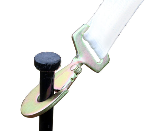 2" x 13' Snap Hook End Ratchet Strap White Tent Tie Down - 10 Pack