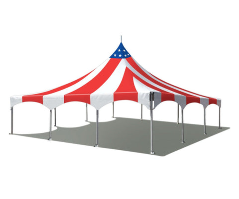 30' x 30' Premium High Peak Frame Party Tent - Red White and Blue
