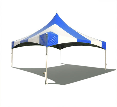 20' x 20' Premium High Peak Frame Party Tent - Blue Striped
